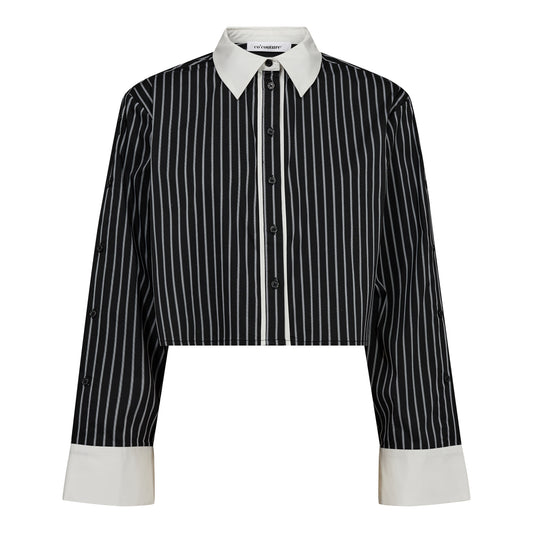 Co'Couture | DannyCC Stripe Crop Shirt - (245-35648)