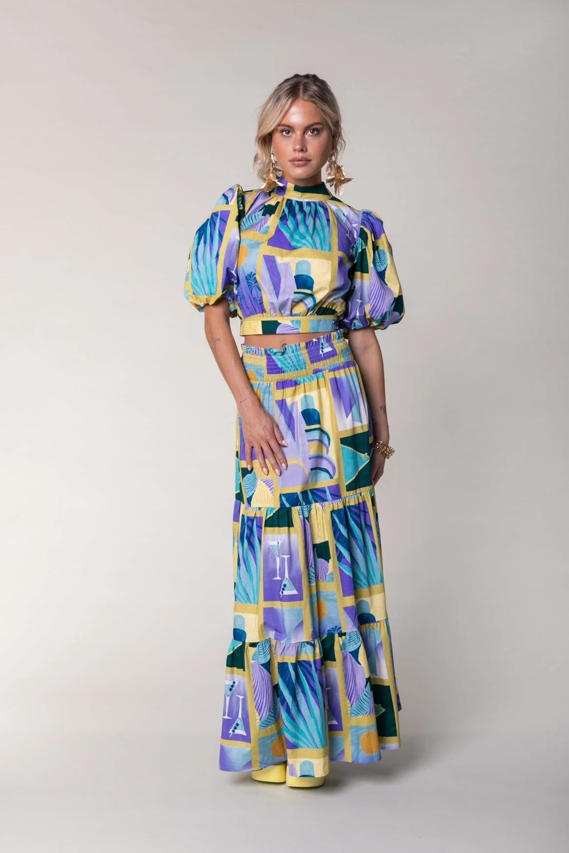 Colourful Rebel | Dewi Smock Maxi Skirt - Multicolor WS215786