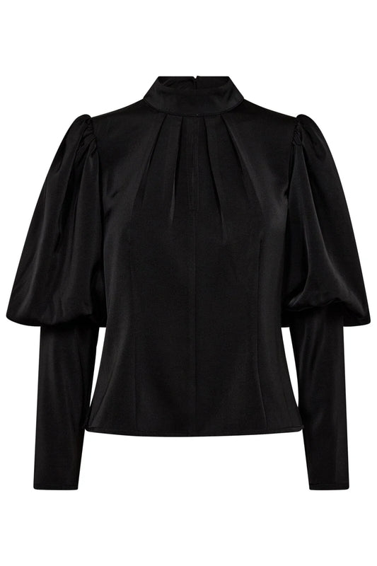 Co'Couture | AdnaCC Open Back Blouse - Black (245-35680)