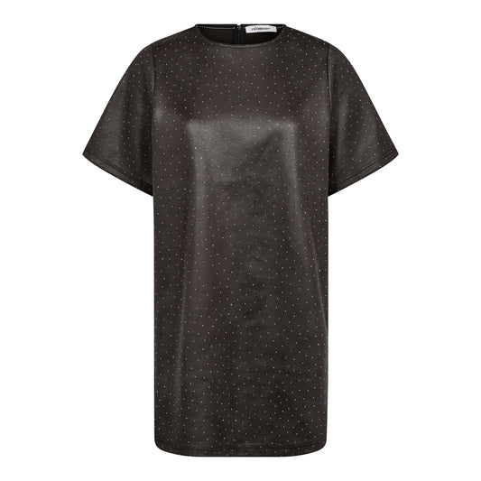 Co'Couture | SimiliCC PU Dress / Oversized T-shirt - Dark Grey (245-36414)