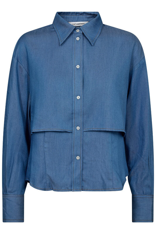 Co'Couture | DenimCC Double Layer Shirt - Denim Blue (35741)