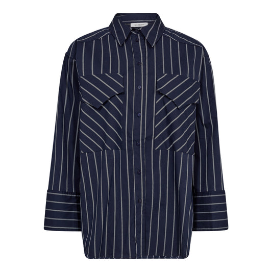 Co'couture | SebiCC Stripe Box Shirt - Navy (35626)