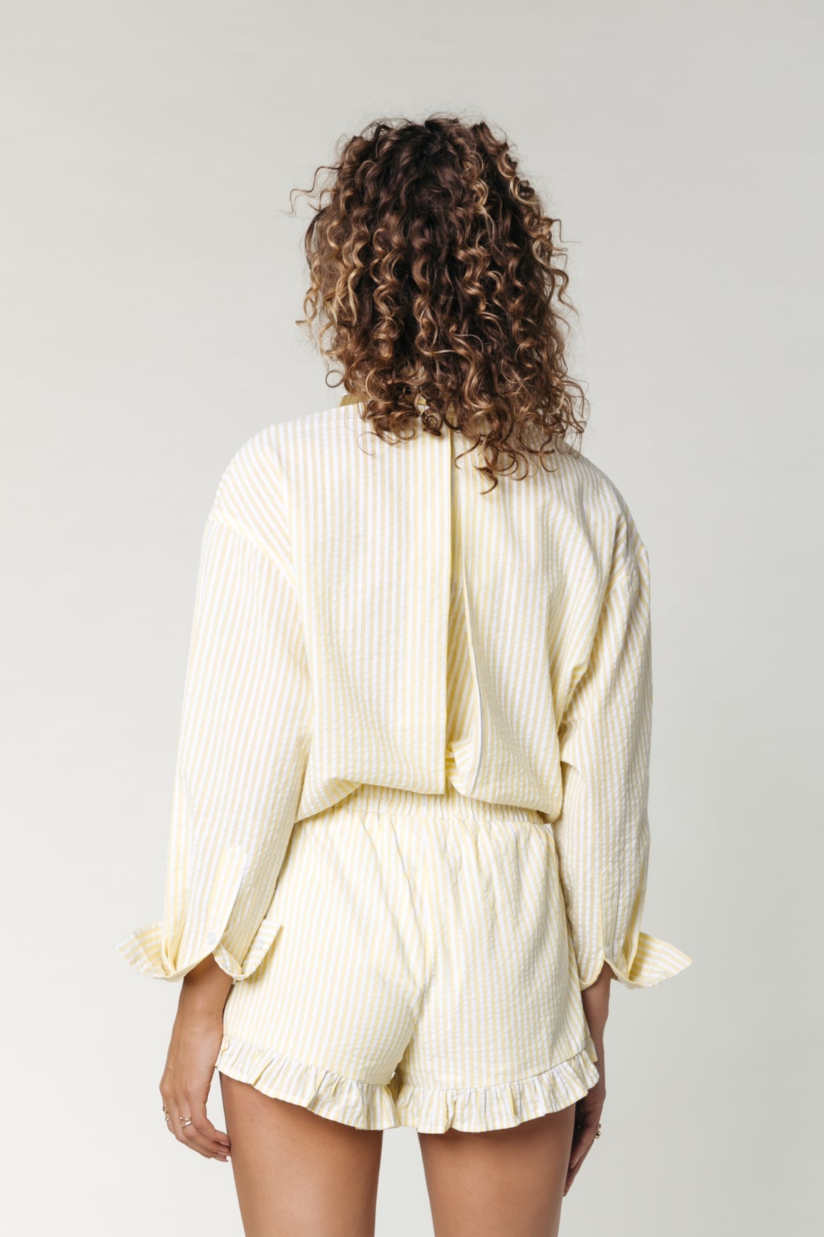 Colourful Rebel | Vicky Striped Dropped Shoulder Blouse - Yellow WB115729