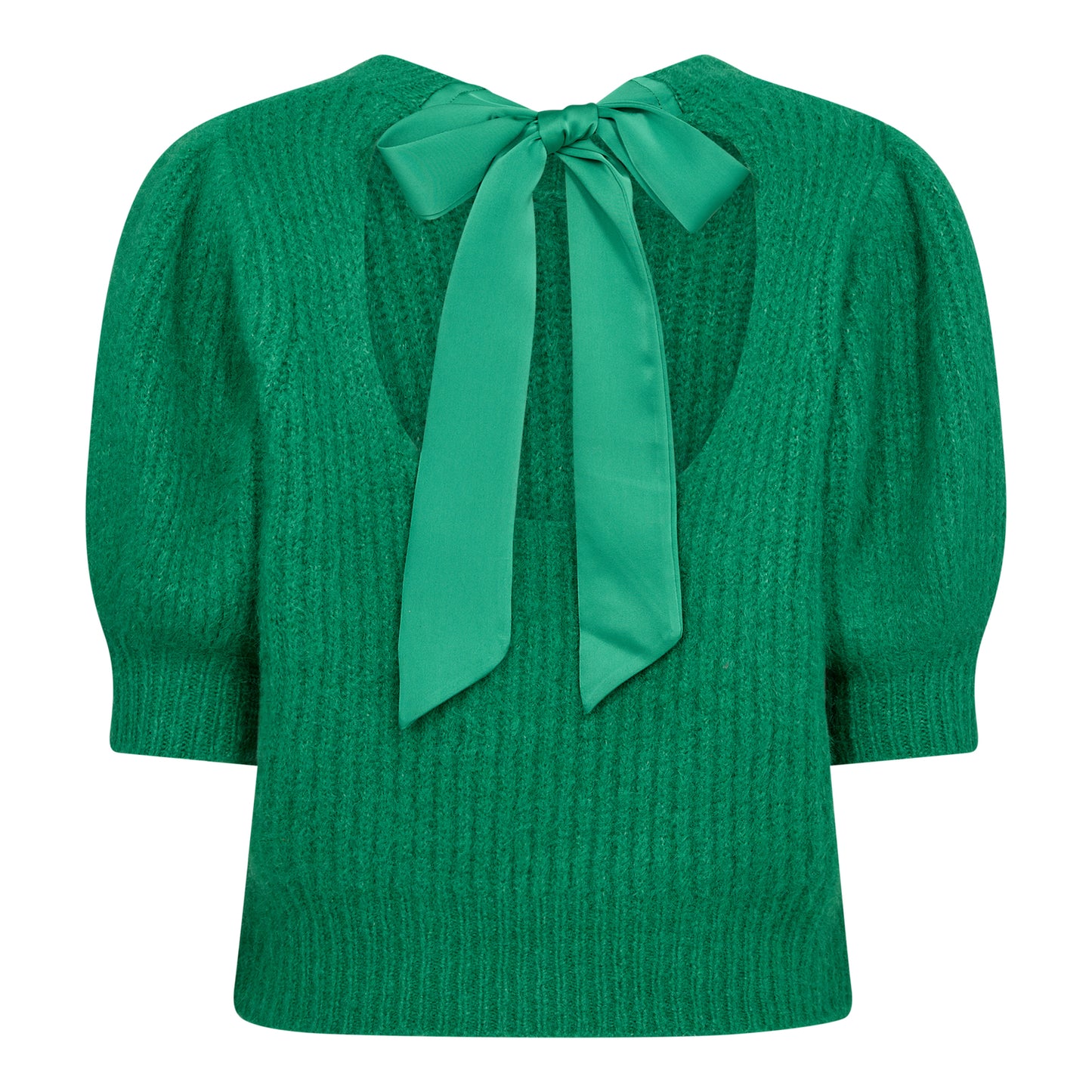 Co'Couture | CoralieCC Bow Rib Knit - Groen 244-32135