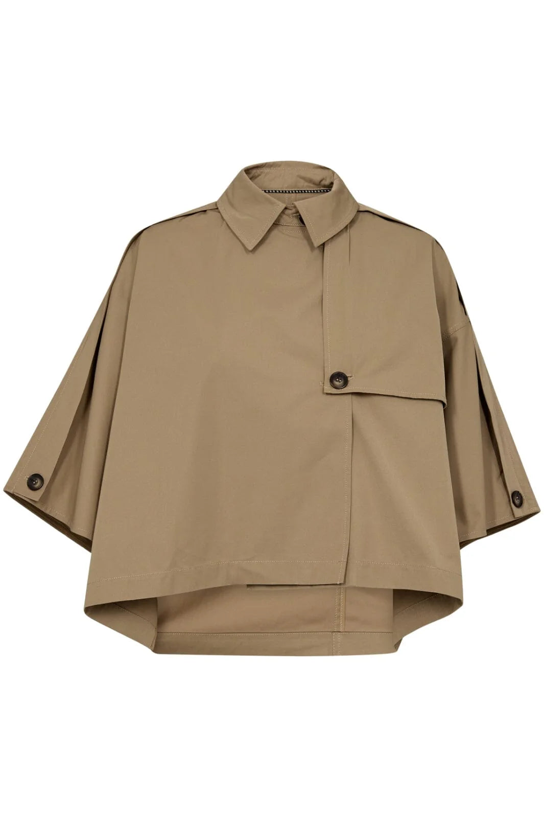 Co'Couture | Franciscc Crop Cape Jacket - Khaki (246-30272)