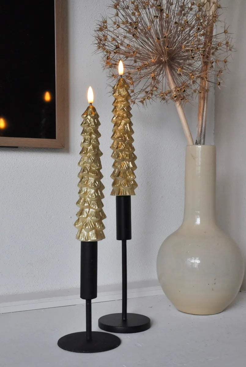 FÍ Dokkum | LED X-Mas Tree Kaarsen Goud – Set van 2