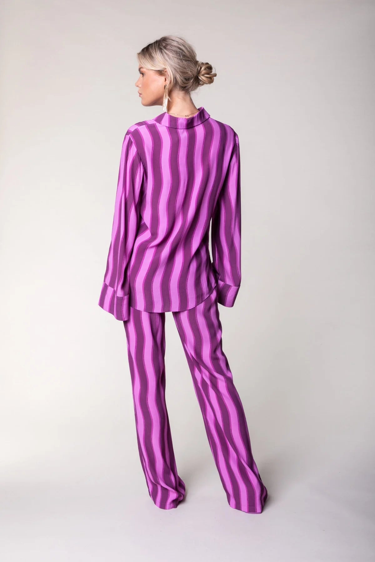 Colourful Rebel | Melody Stripes Straight Pants | Purple WP115702