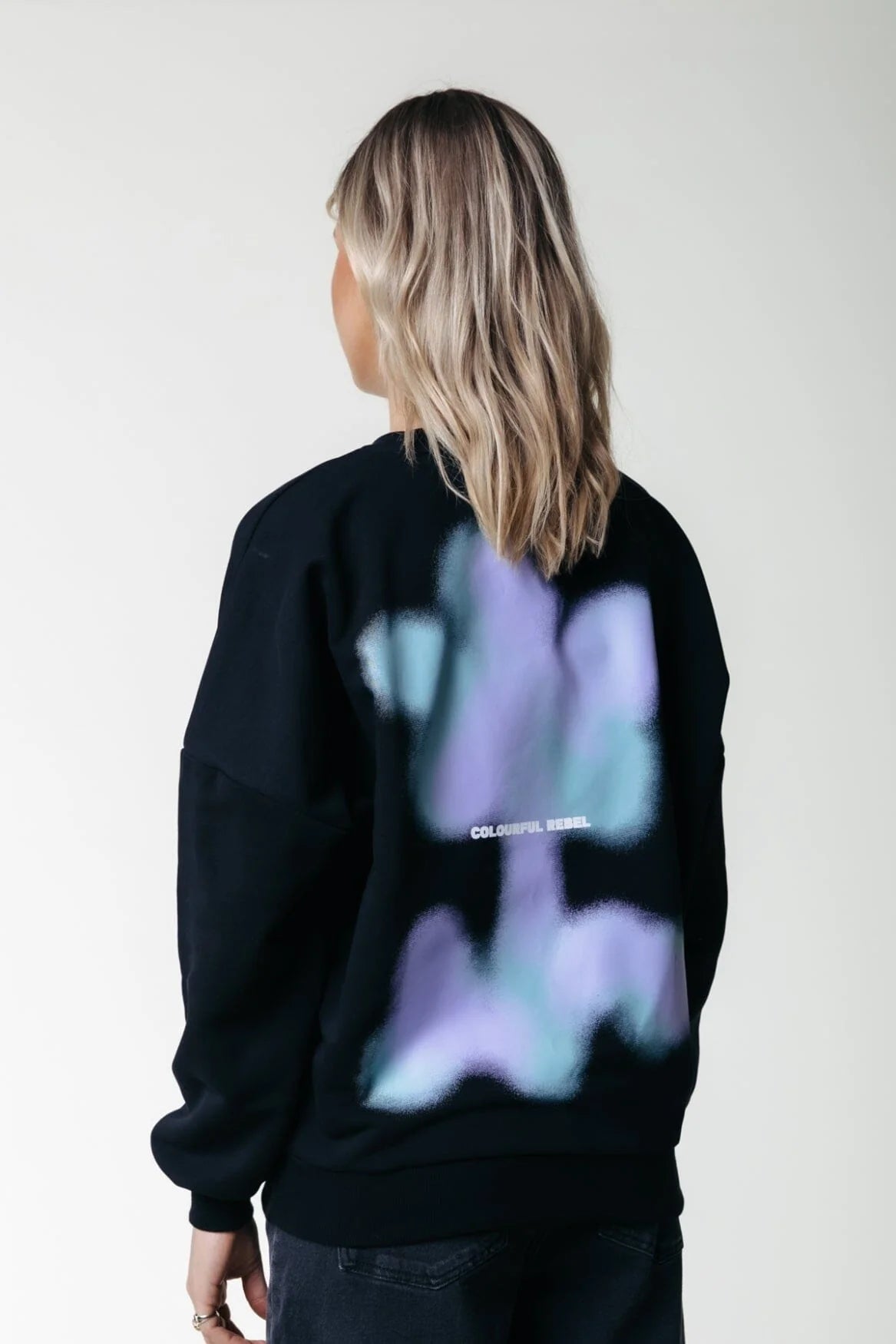 Colourful Rebel | Faded Flower Sweat - Black (WS416198)