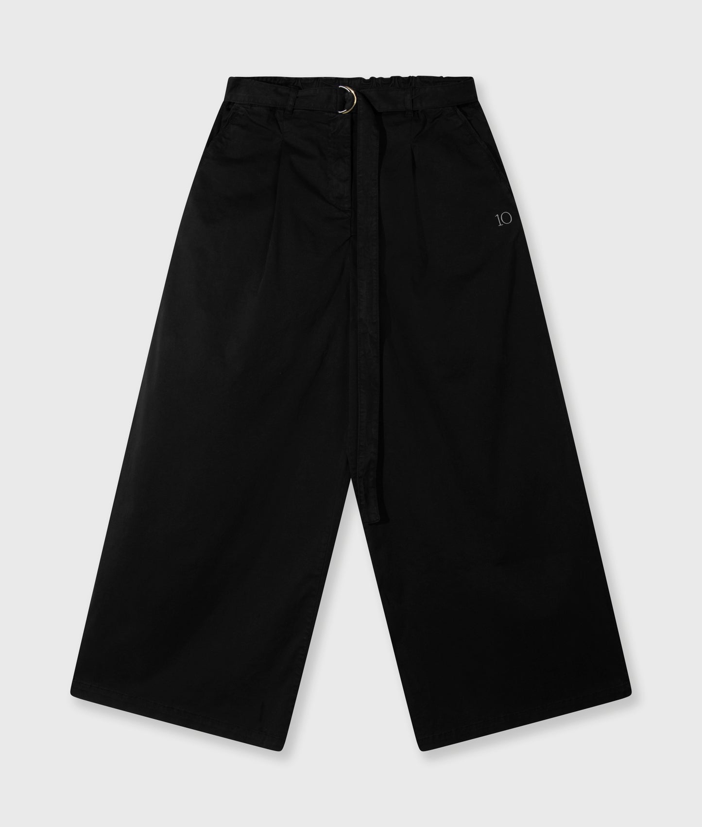 10Days | Wide Leg Pants Twill - Zwart (20-060-5201)