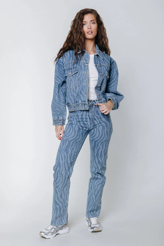 Colourful Rebel | Jones Zebra Mid Rise Straight Leg Denim Pants