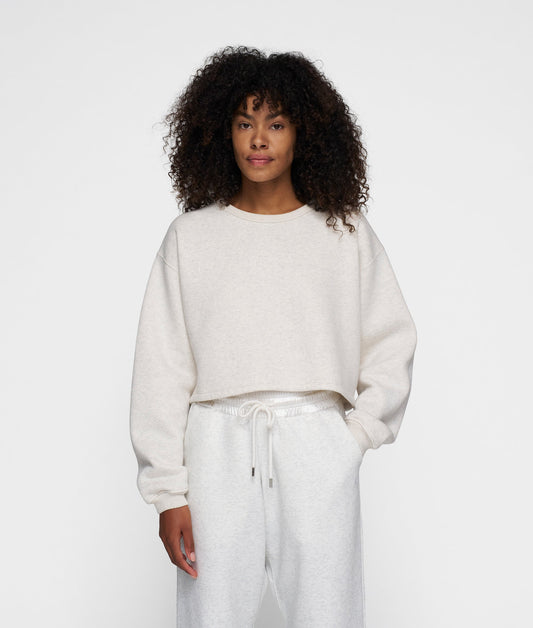 10 DAYS | Cropped Statement Sweater - soft white melee (20-803-5201)