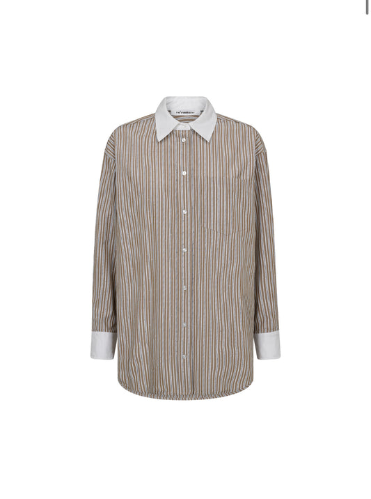 Co'Couture | Grantcc Gem Stripe Shirt - Walnut (35773)