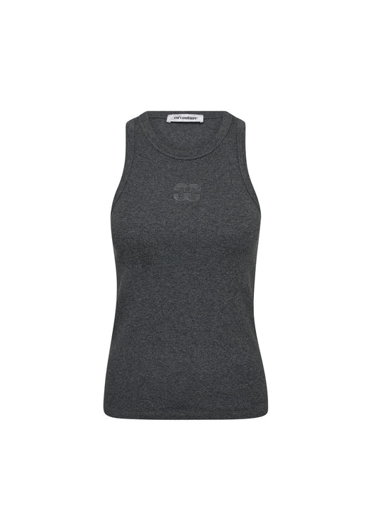 Co'Couture | Saharacc Embroidery Tank Top - Dark Grey (33151)