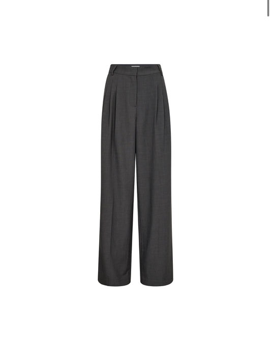 Co'couture | LianeCC Pleat LL Pant - Dark grey (246-31426)