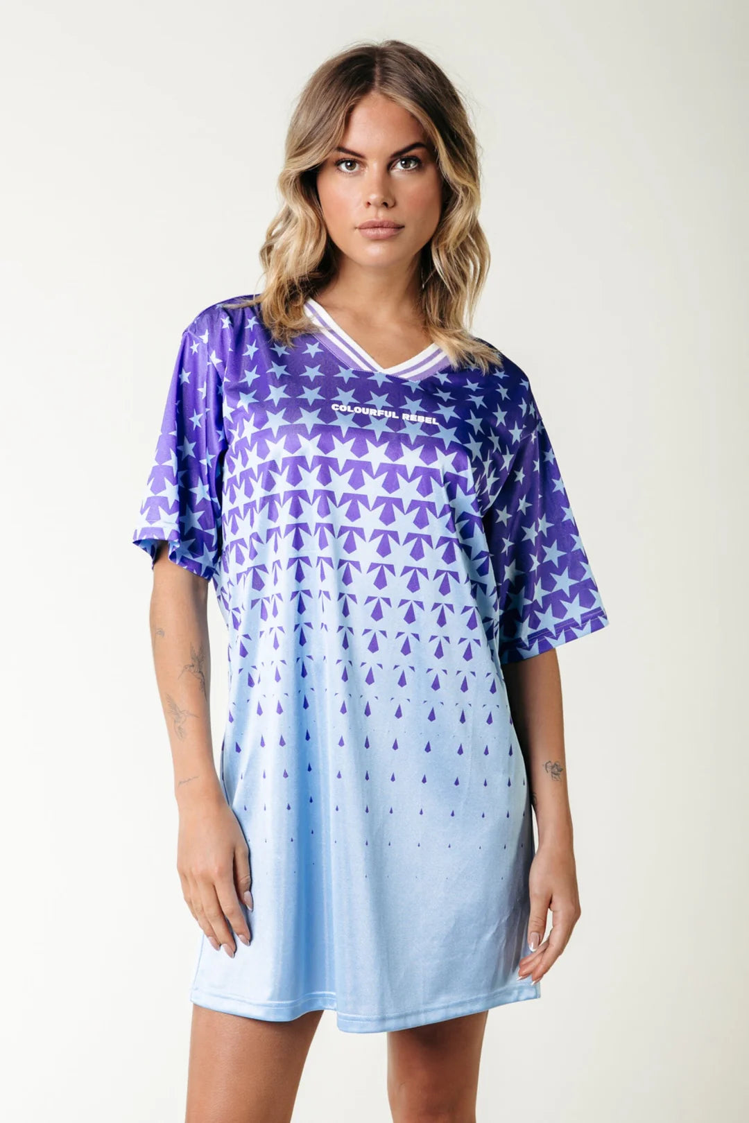 Colourful Rebel | Taylie Star Football Tee Dress - Lilac WD115905