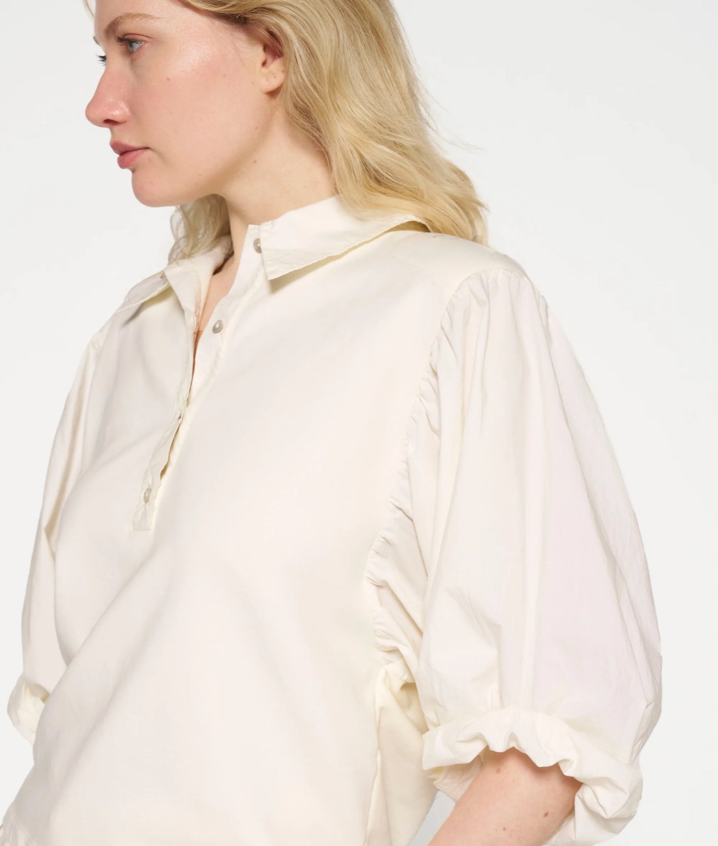 10Days | Balloon Sleeve Polo Blouse - 20-755-4203