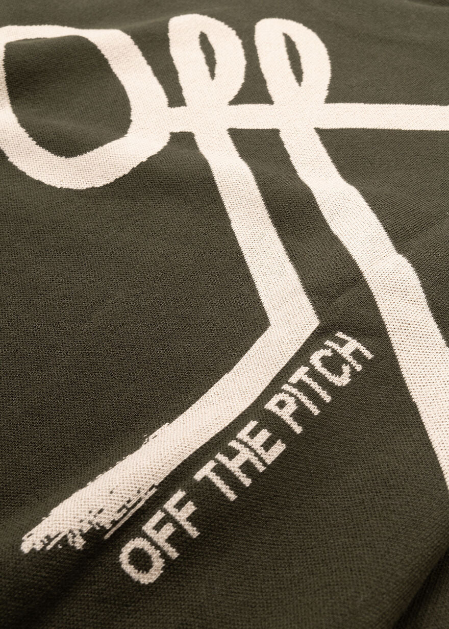 Off the Pitch | Direction Jacquard Knitted Jumper Forest Green