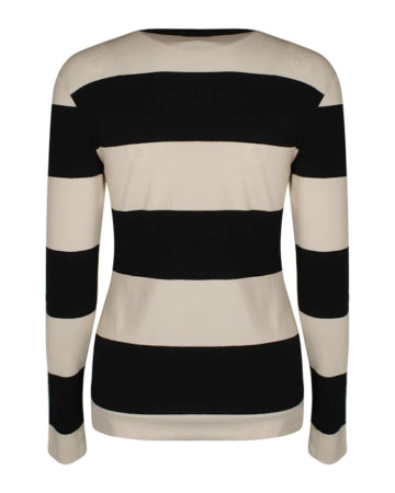 Penn & Ink | Longsleeve W24F1545-A | Ecru Big Stripe