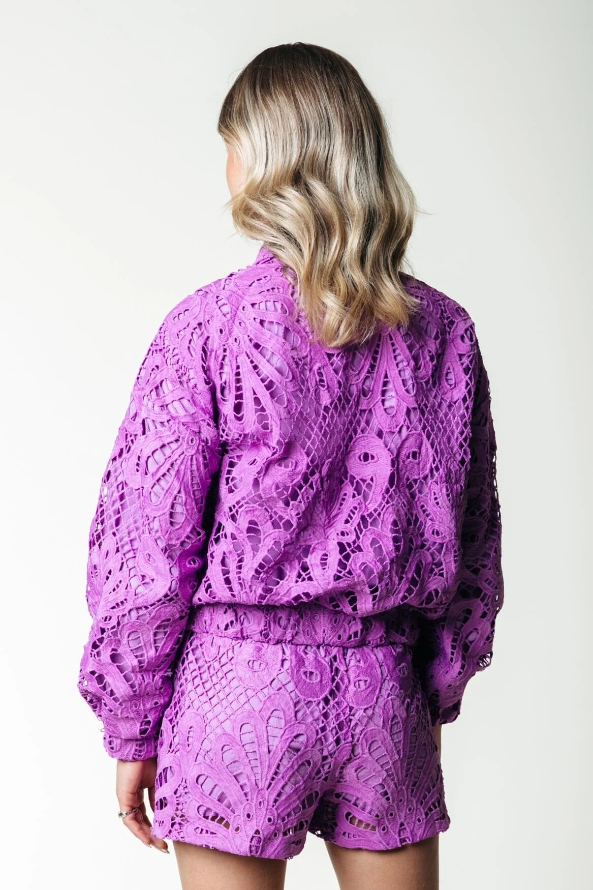 Colourful Rebel | Bente Lace Bomber Jacket - Pink (WJ116805)