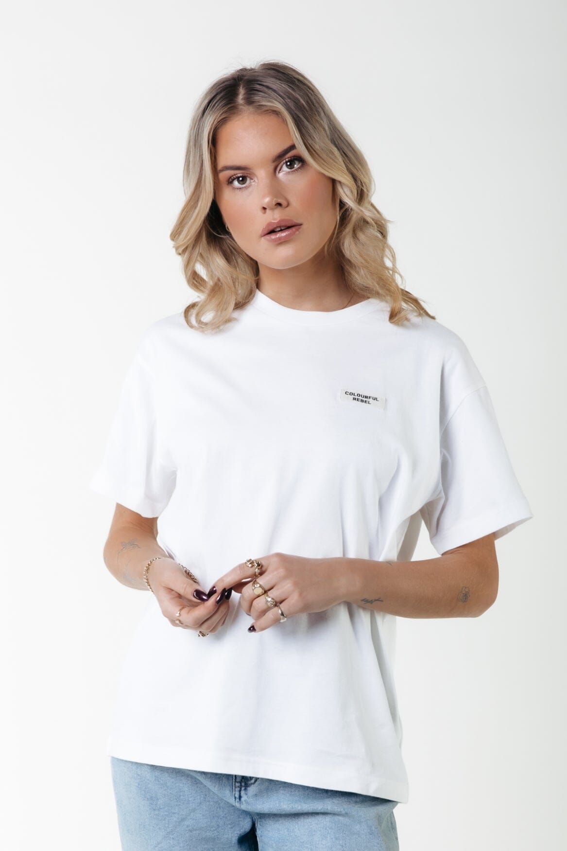 Colourful Rebel | Uni Label T-shirt - Standard white (WT116285)