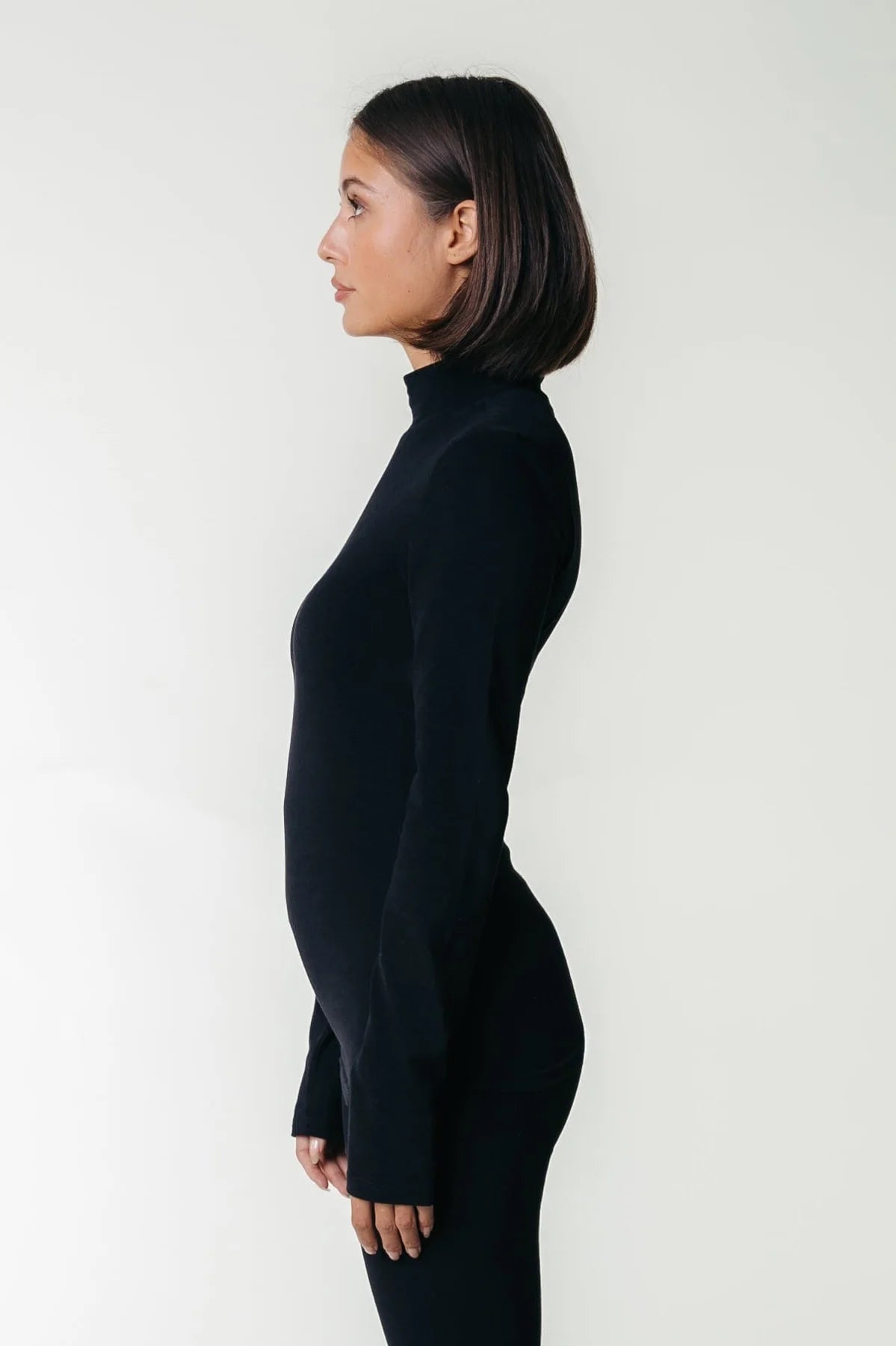 Colourful Rebel | Uni Fitted Turtleneck Top - Black