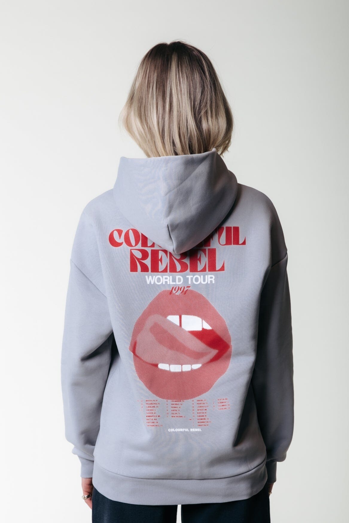 Colourful Rebel | World Tour Clean Hoodie - Light grey (WH116204)