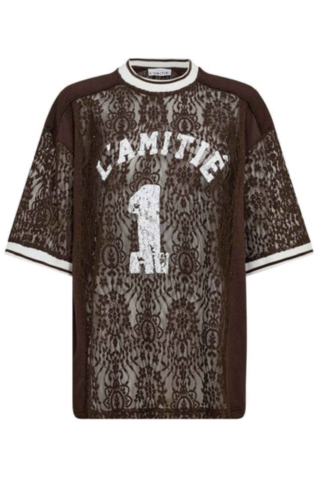 Haute L'Amitié | Lace football Tee - Mocca