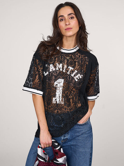 Haute L'Amitié | Lace football Tee - Mocca