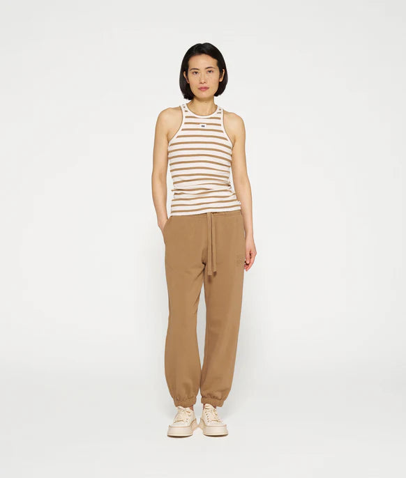 10Days | Tank Top Rib Stripes - Ecru/Cedar Brown 20-461-4203